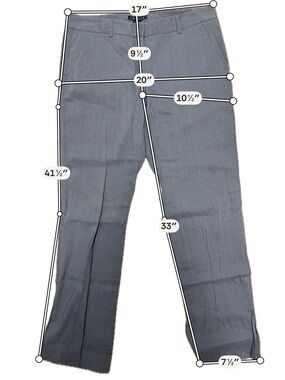 Theory Slate Gray Linen-Blend Women's Dress Pants
